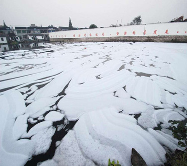 圖為泡沫對環(huán)境造成不良的影響